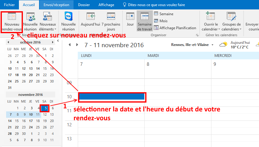 G rer Mes Rendez vous Et R unions Avec Outlook Coursinfo fr