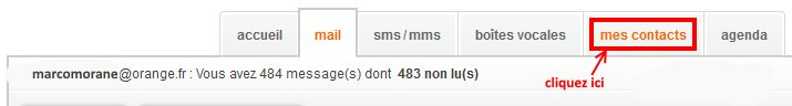 accéder webmail à mes contacts Orange