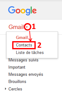 Gmail créer un nouveau contact