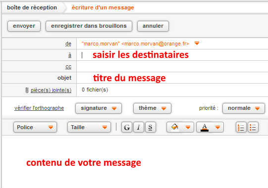 Orange webmail écrire un message