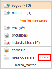 gérer mes dossiers de messagerie Orange