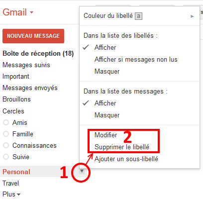 gmail modifier ou supprimer un dossier de messagerie