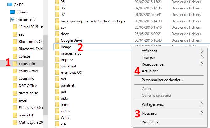 quizz informatique sur Windows gestion des dossiers