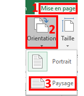 définir l'orientation Portait ou Paysage d'une feuille excel