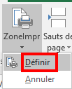 Créer une zone d'impression Excel