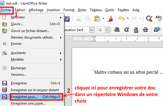 comment rédiger un document Writer