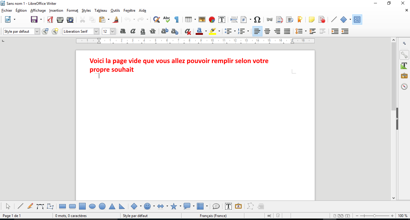 comment rédiger un document Writer