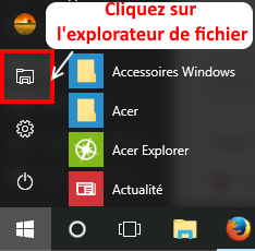 Commencer l'explorateur de fichier depuis menu démarrer ?