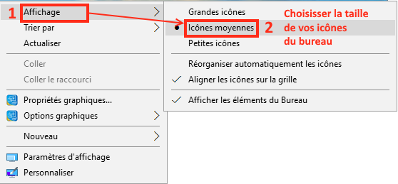 Comment modifier la taille des icônes du bureau Windows ?