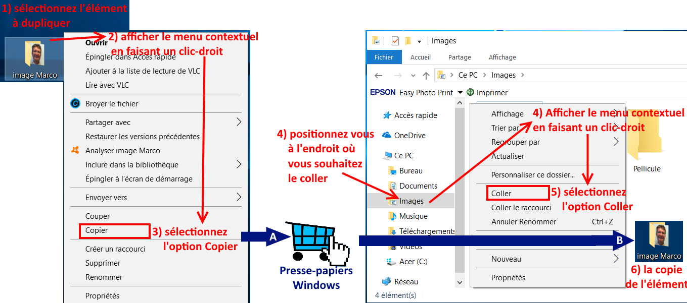 comment marche le copier-coller windows ?