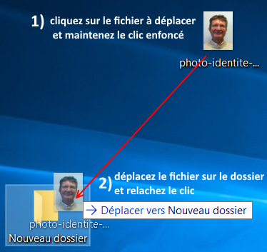 comment mettre un fichier dans un dossier Windows ?