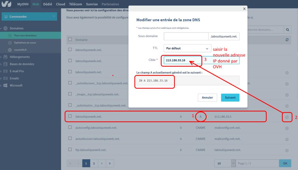 configurer le DNS OVH