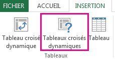Recommended PivotTables on the Insert tab in Excel